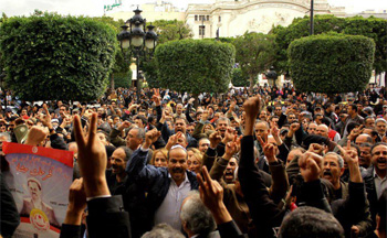 Manifestations de soutien à l'UGTT dans plusieurs villes