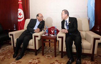 La Tunisie au cœur d'une rencontre entre Marzouki et Ban Ki-moon
