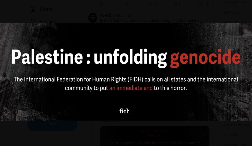 La FIDH reconnat quIsral mne un gnocide contre le peuple palestinien
