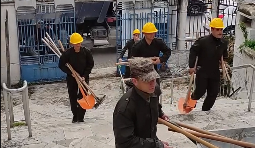 Les militaires engagent les travaux de rhabilitation de la piscine du Belvdre