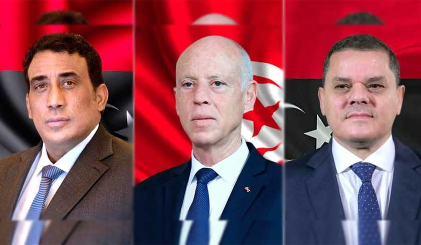 Kaïs Saïed échange des vœux de l'Aïd El Kebir avec Mohamed El Menfi et Abdulhamid Dabaiba