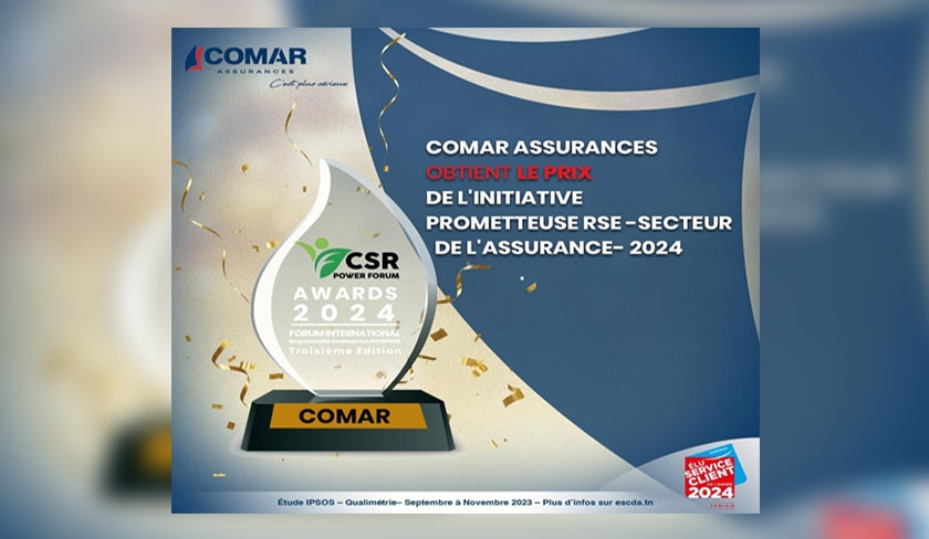 Comar Assurances obtient le prix de l'initiative prometteuse RSE- Secteur de l'Assurance - 2024

