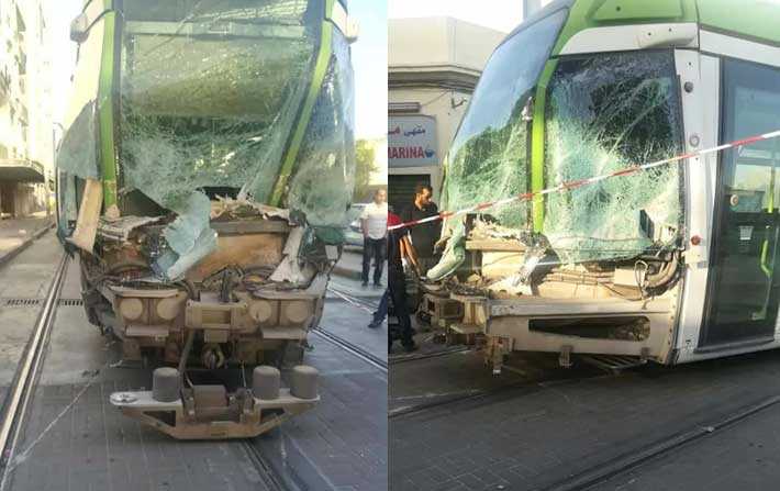 Les mtros de Tunis  larrt suite  un accident 