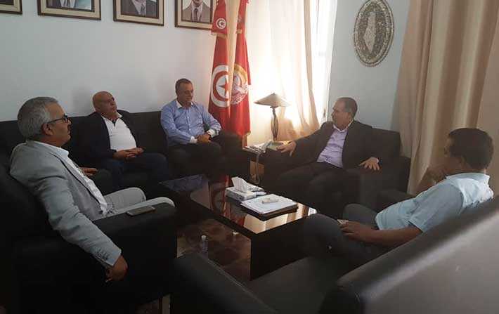 Noureddine Taboubi reoit les SG dAl Joumhouri, dAchaab et de Tunisie en avant