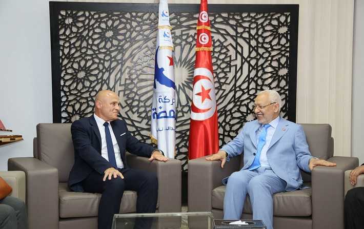 Rached Ghannouchi reçoit Olivier Poivre d'Arvor et Andreas Reinicke