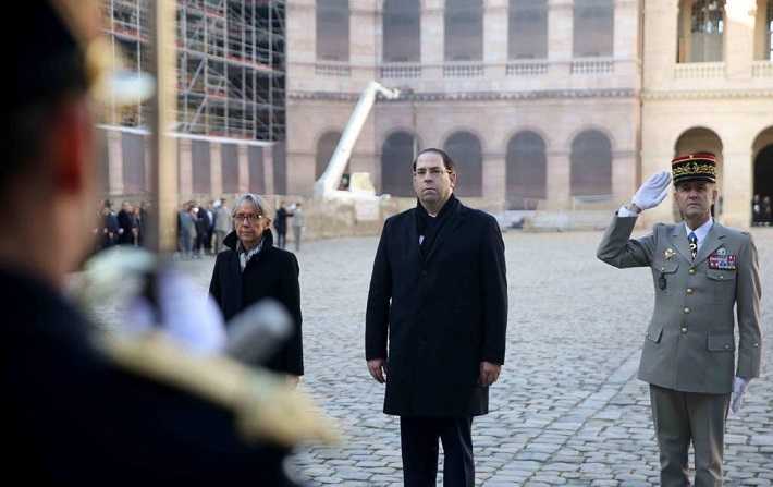 Crmonie daccueil de Youssef Chahed  la cour dhonneur des Invalides

