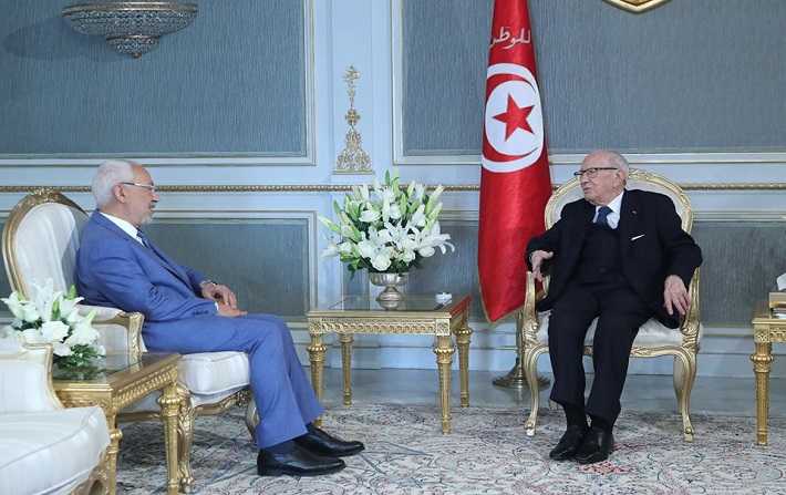 Bji Cad Essebssi reoit Rached Ghannouchi  Carthage