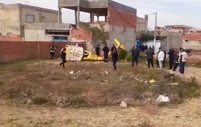 Un avion dpandage scrase  la Soukra