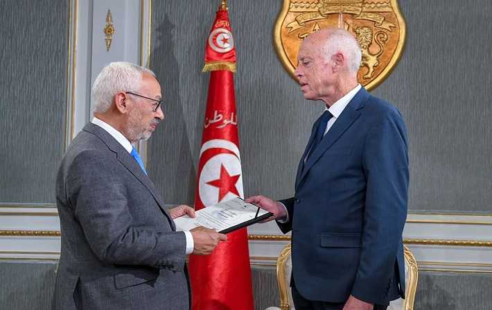 Rached Ghannouchi remet  Kas Saed le nom du candidat  la prsidence du gouvernement
