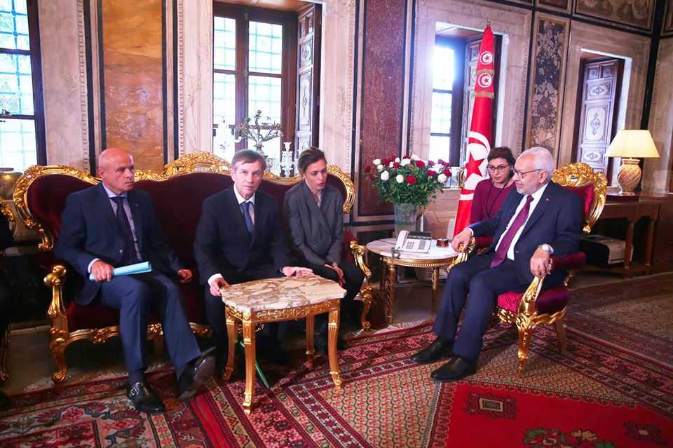 Rached Ghannouchi reçoit une délégation parlementaire française