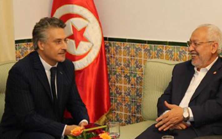 Runion entre Rached Ghannouchi et Nabil Karoui