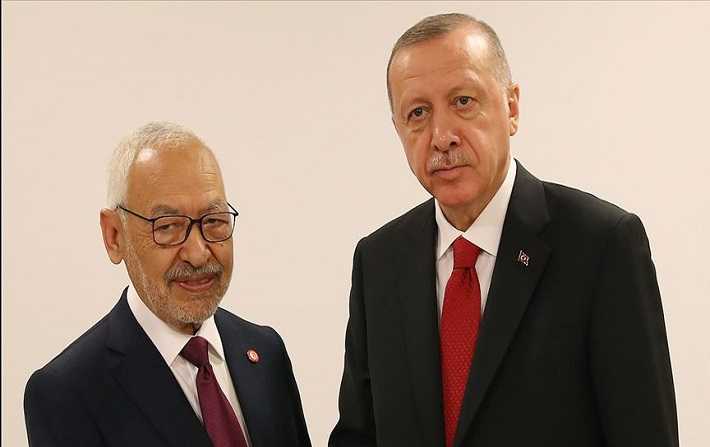 Rached Ghannouchi reu par Erdogan  Istanbul