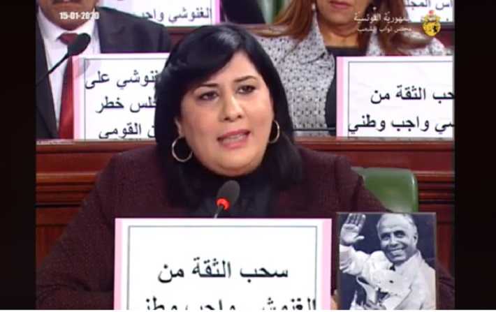 Abir Moussi attaque, Rached Ghannouchi coupe le micro !