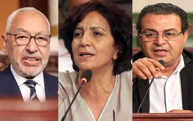 Rached Ghannouchi soutient Samia Abbou et Zouhair Maghzaoui, menacs de mort
