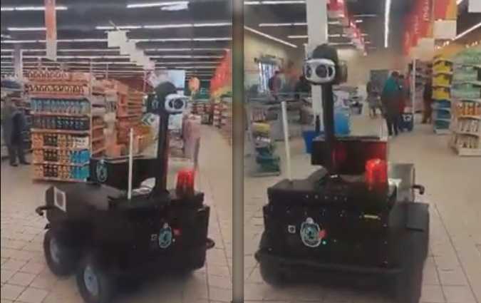 Le robot de la police fait les magasins