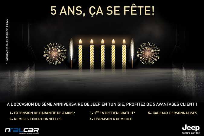 Italcar célèbre le 5ème anniversaire de sa représentation de la marque Jeep en Tunisie