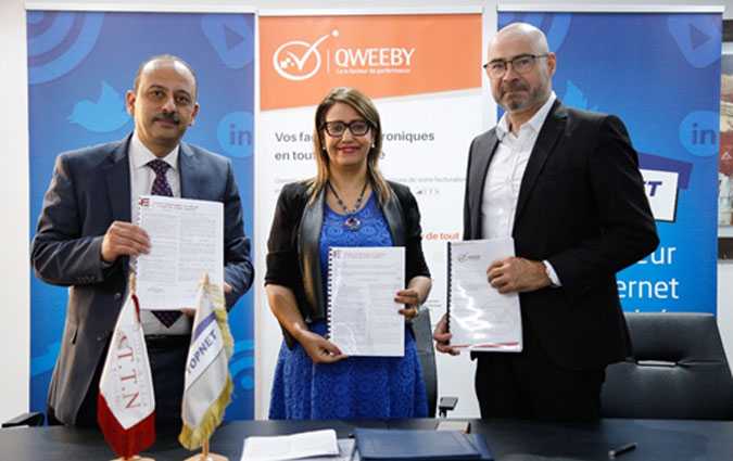 Topnet signe un partenariat Tripartite avec TTN et QWEEBY pour le lancement de la facture lectronique