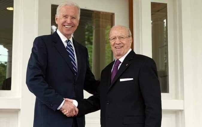 Photo- La toile rappelle la rencontre de Bji Cad Essebsi avec Joe Biden 