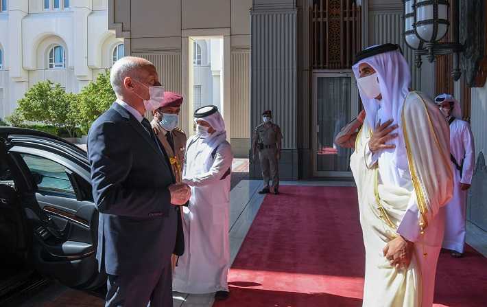 Kas Saed reu par le Cheikh Tamim Ben Hamad El Theni au Cabinet princier

