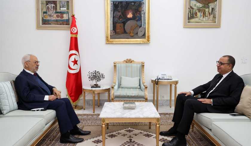 Hichem Mechichi reçoit Rached Ghannouchi
