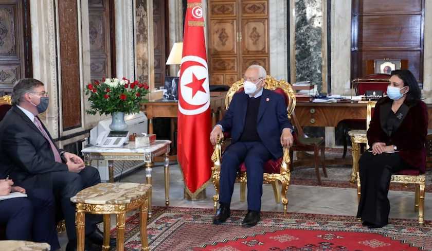 Rached Ghannouchi et Donald Blome discutent de la coopration entre la Tunisie et les tats-Unis  
