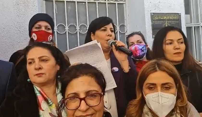 Hussein Jenayah, Khaled Gassouma et Néji Jalloul rejoignent Abir Moussi devant le siège de l’UIOM