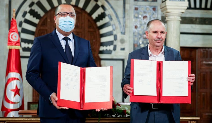 Etablissements publics - Signature du plan des réformes entre le gouvernement et l’UGTT