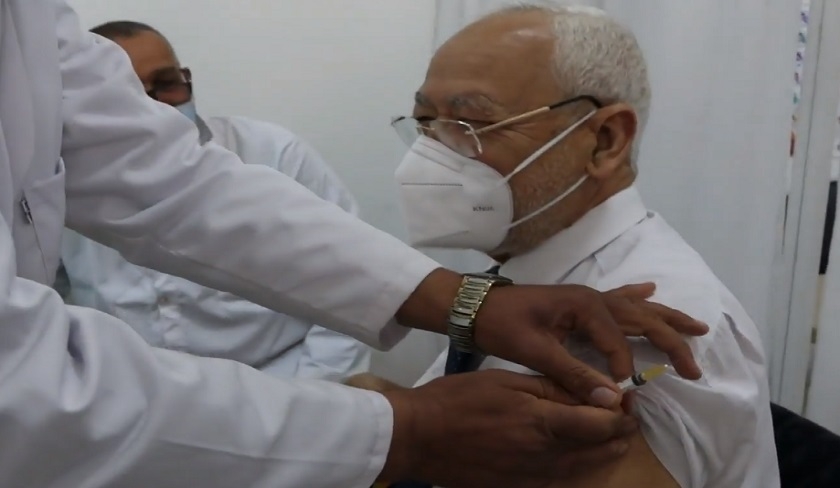 Rached Ghannouchi reoit la deuxime injection du vaccin Sinovac 