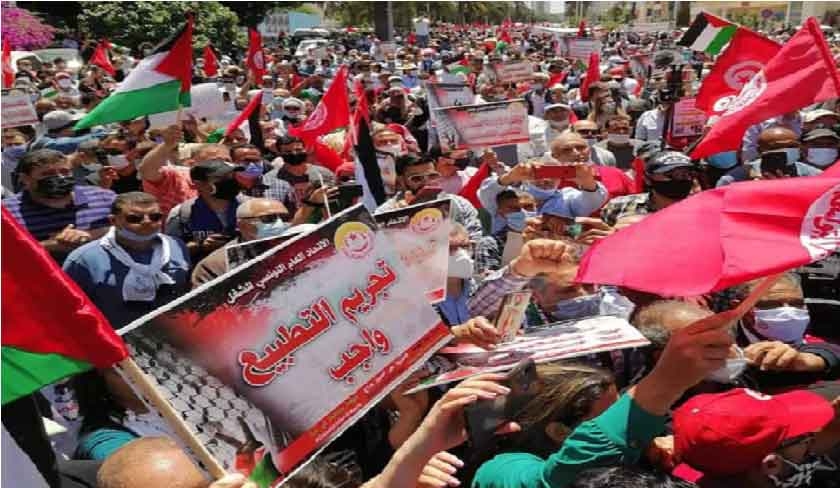 Tunis  Marche nationale de soutien  la Palestine