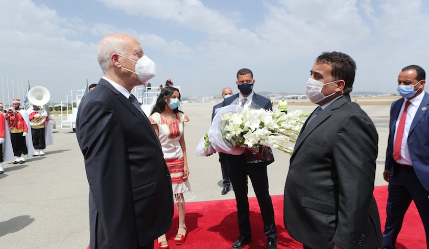 Kaïs Saïed reçoit le président du conseil Libyen Mohamed Al Mnaffi
