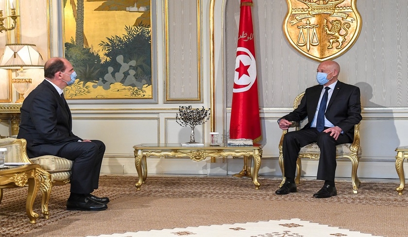 Kaïs Saïed reçoit le Premier ministre français Jean Castex