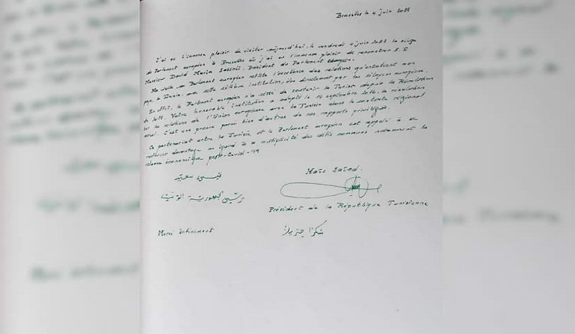 Le message de Kaïs Saïed au président du Parlement européen