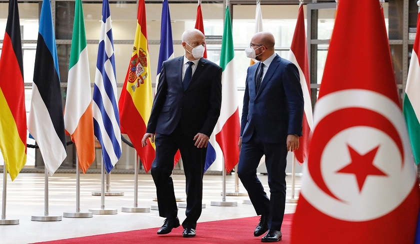 Lors de sa rencontre avec Charles Michel, Saed ritre le soutien indfectible de la Tunisie  la Palestine 

