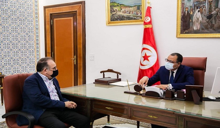 Hichem Mechichi reoit le ministre de la Sant par intrim Mohamed Trabelsi