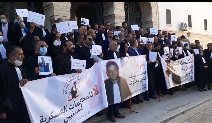 Des avocats manifestent pour demander la libration de Sef Eddine Makhlouf