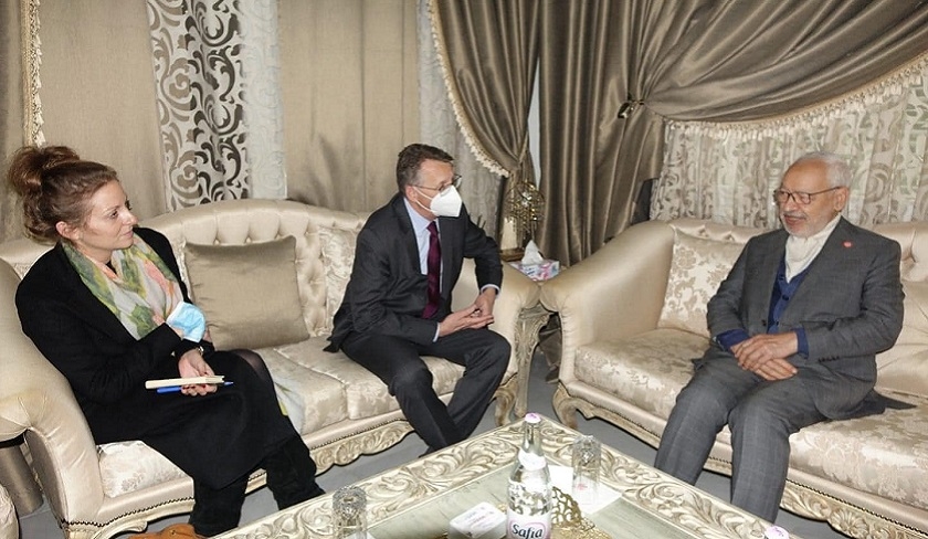 Rached Ghannouchi empfängt den deutschen Botschafter in Tunesien
