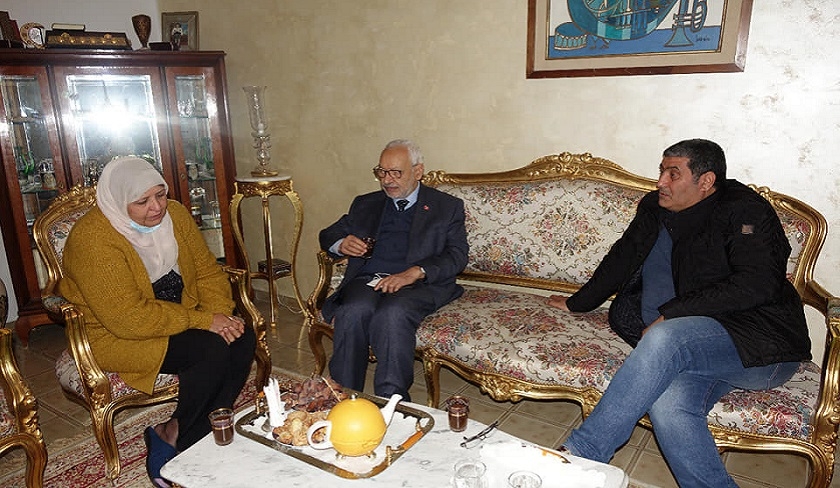 Rached Ghannouchi rend visite à Saïda Akremi