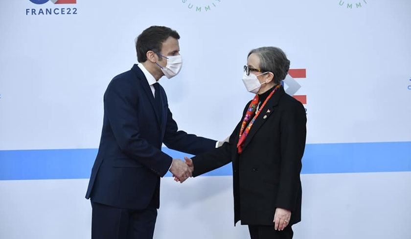 Emmanuel Macron reçoit Najla Bouden à Brest