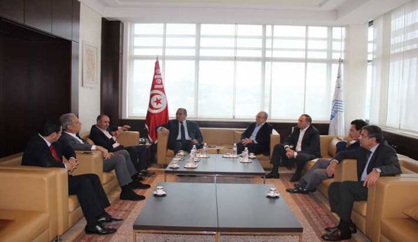 Rencontre entre Noureddine Taboubi, Samir Majoul et Ferid Belhaj