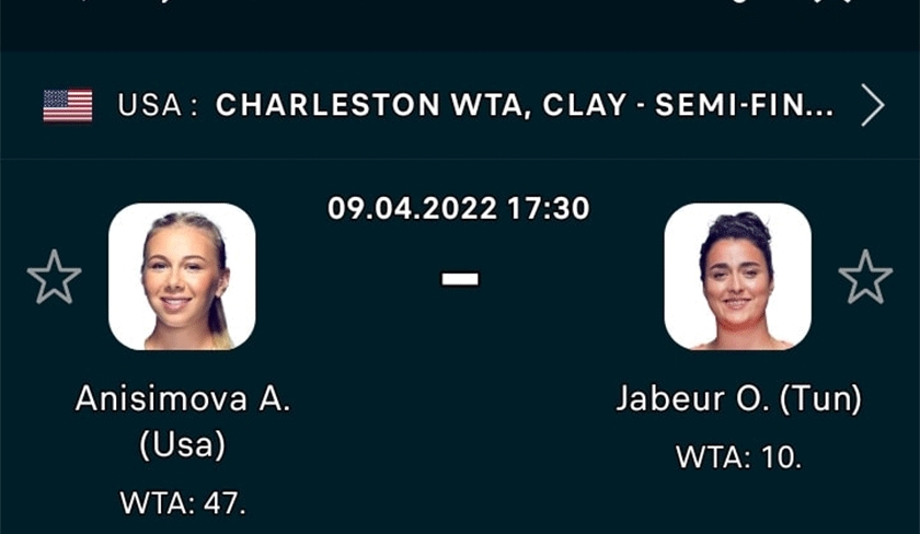 Ons Jabeur en demi-finale de Charleston