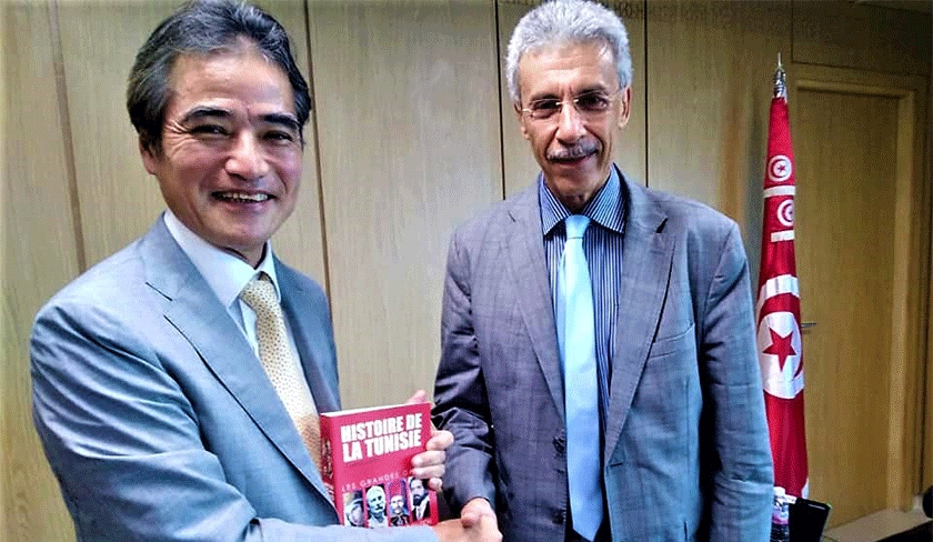 Samir Saed reoit l'ambassadeur du Japon Shinsuke Shimizu

