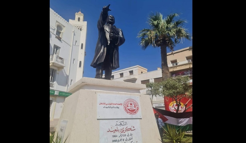 Noureddine Taboubi inaugure la statue de Chokri Belaïd à Sfax