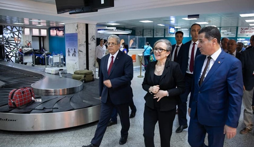 Najla Bouden en visite d’inspection à l’aéroport Tunis-Carthage