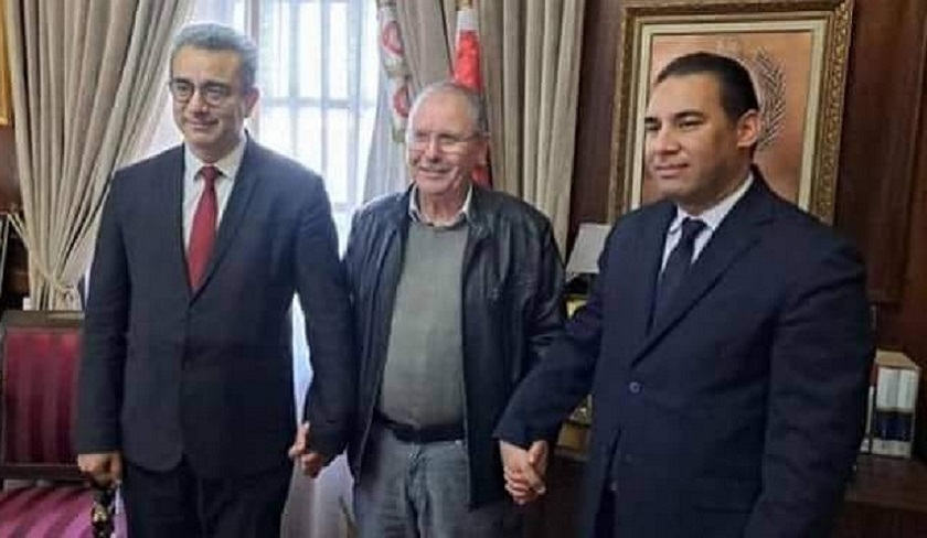 Hatem Mziou reçoit Noureddine Taboubi et Bassem Trifi