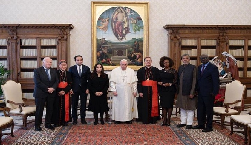 Ouided Bouchamaoui avec le pape Franois