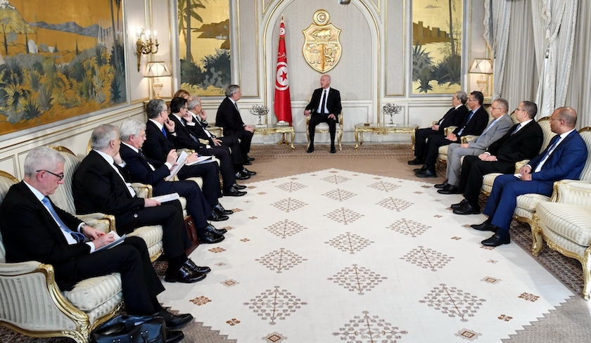 Kaïs Saïed reçoit les deux ministres italiens Antonio Tajani et Matteo Piantedosi