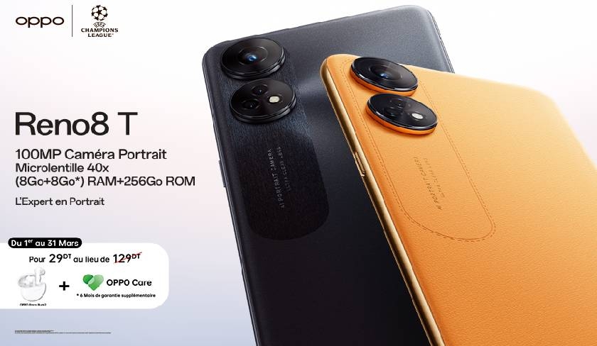 OPPO lance en Tunisie le nouveau smartphone Reno8 T, avec une caméra portrait de 100 MP, un design élégant et une fluidité totale