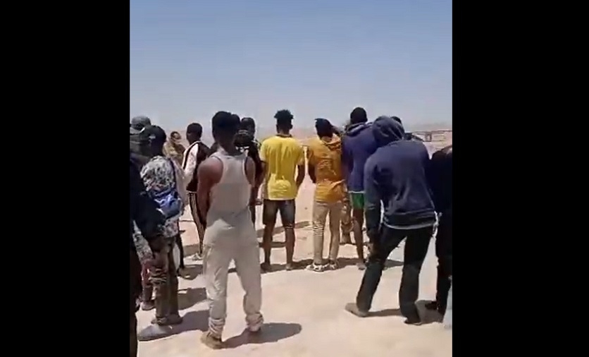 En vido : des migrants lchs en plein dsert  la frontire libyenne